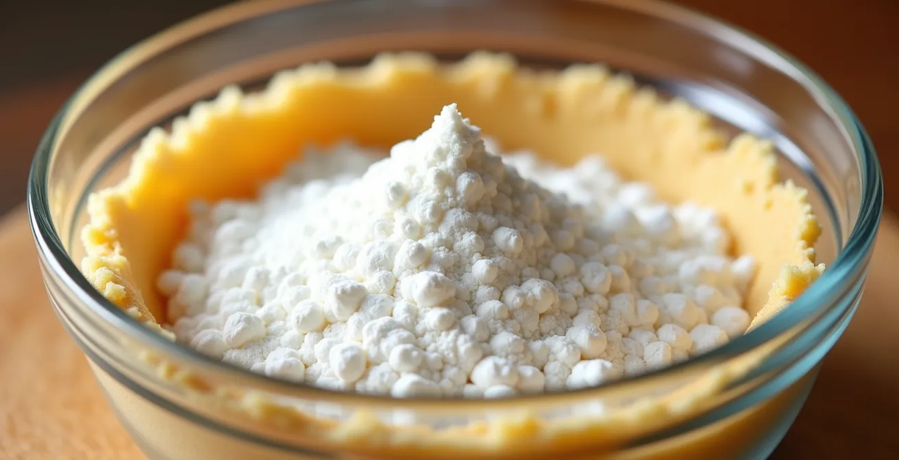 Chemical reaction between baking soda and vinegar creating bubbles in baking batter