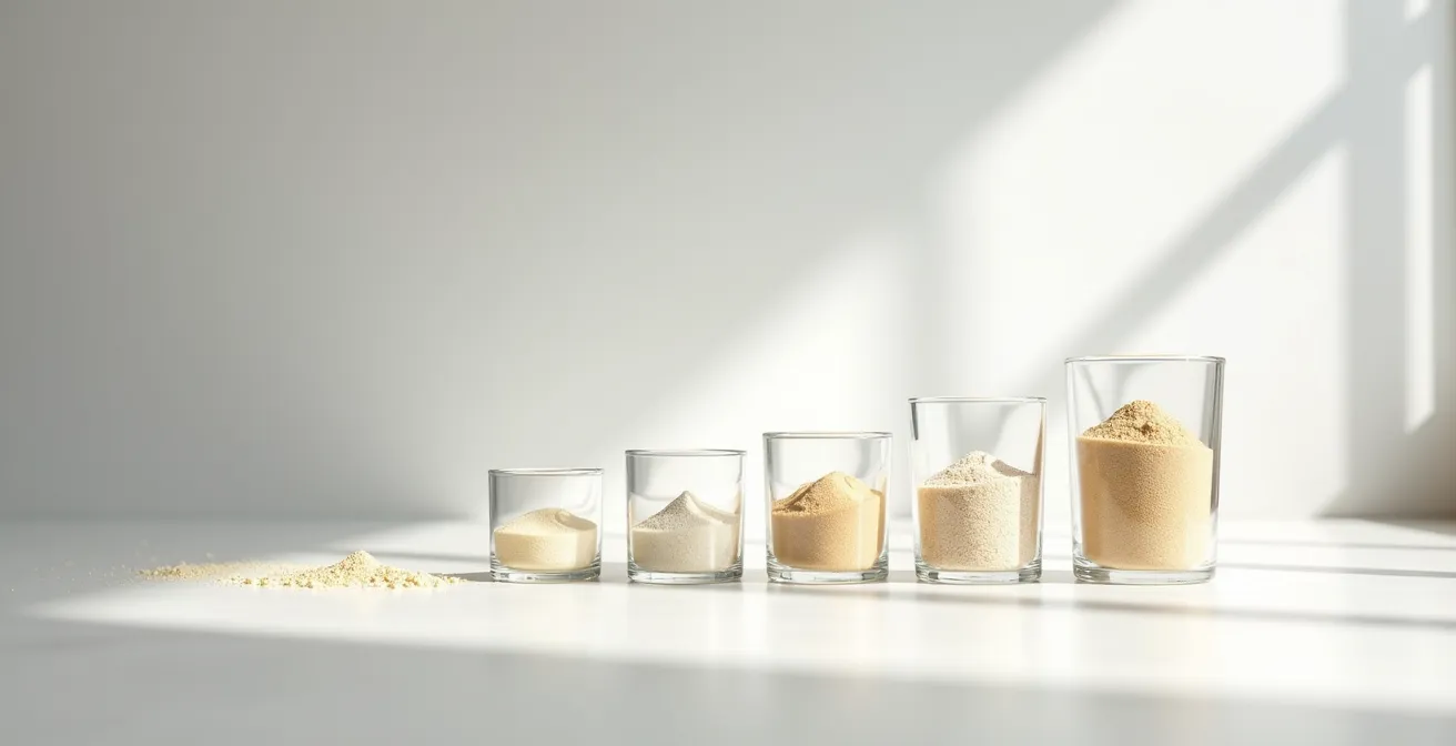 Visual progression of fiber supplement amounts over time