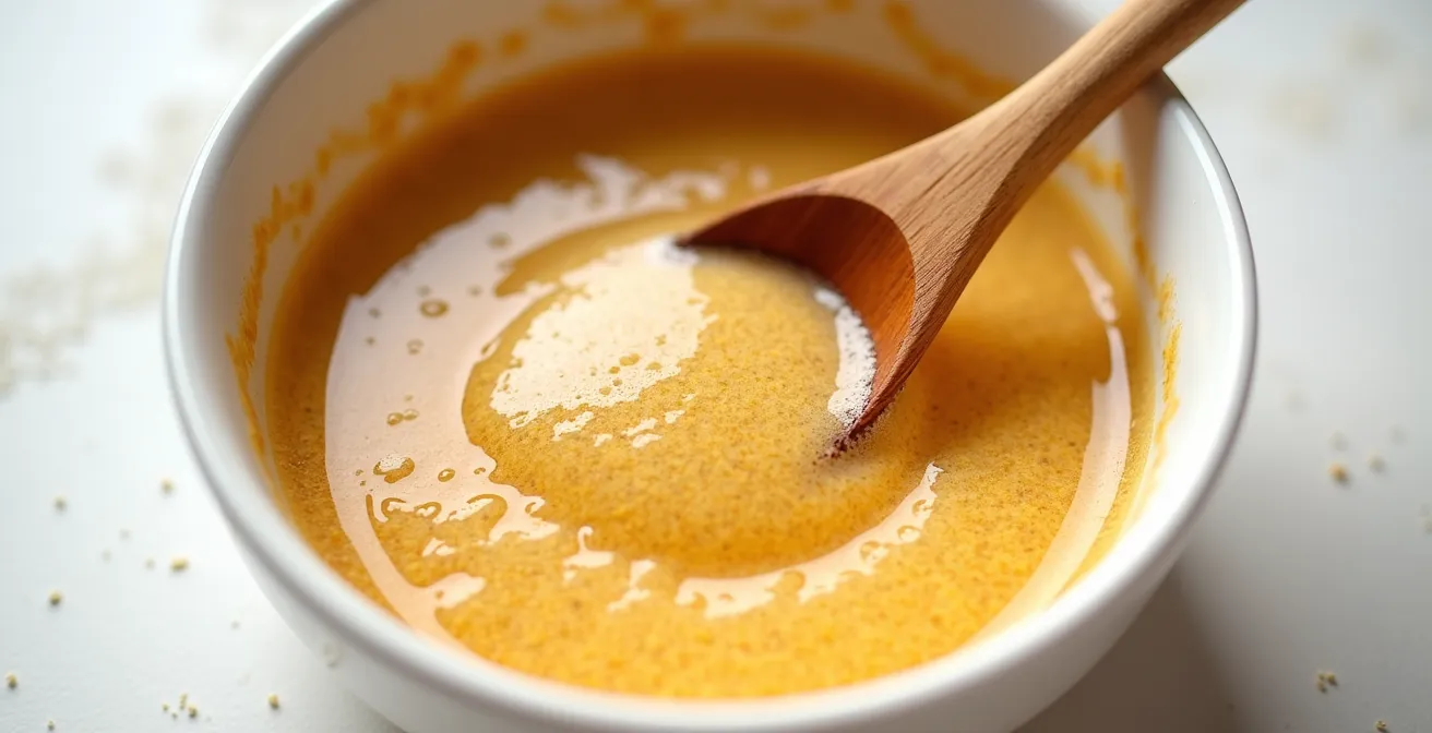 Close-up macro shot of viscous flax gel demonstrating binding properties