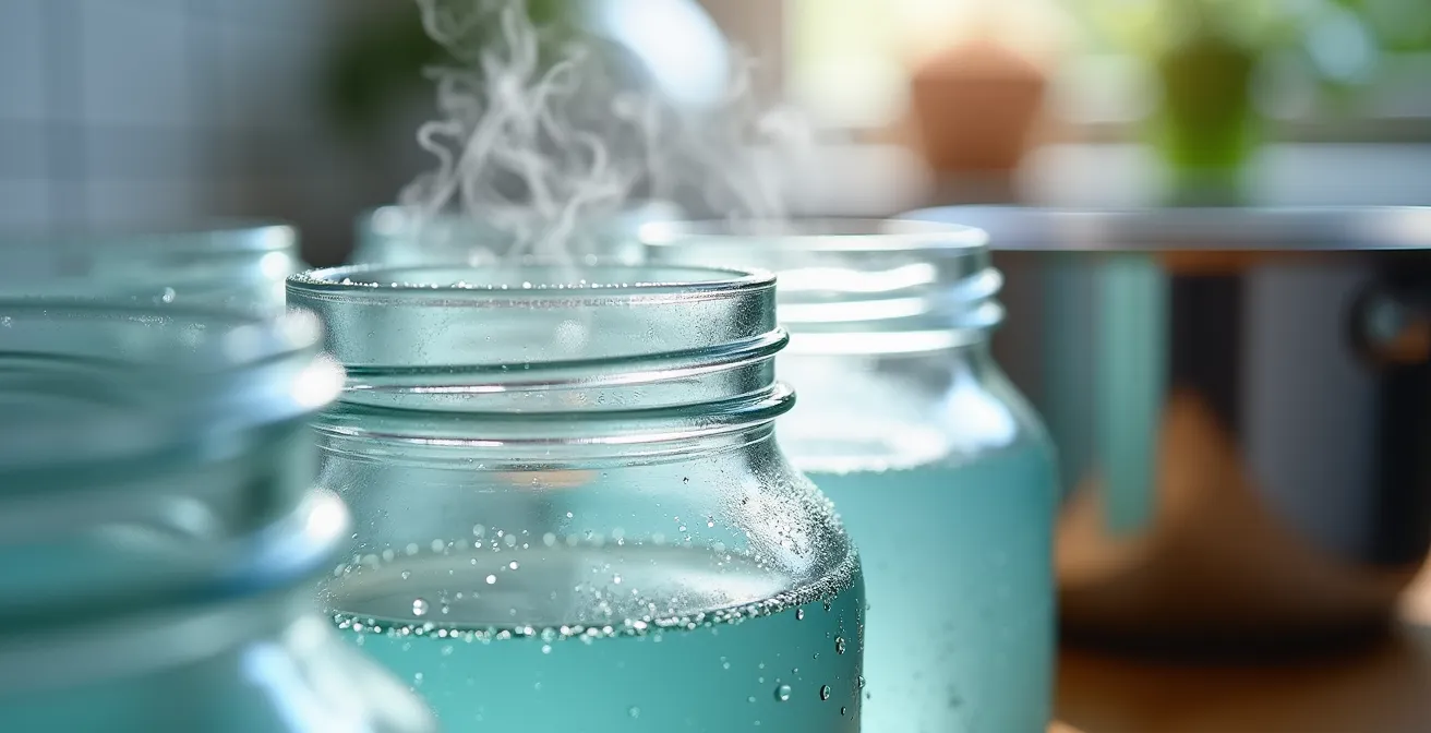 Step-by-step jar sterilization process for kimchi fermentation