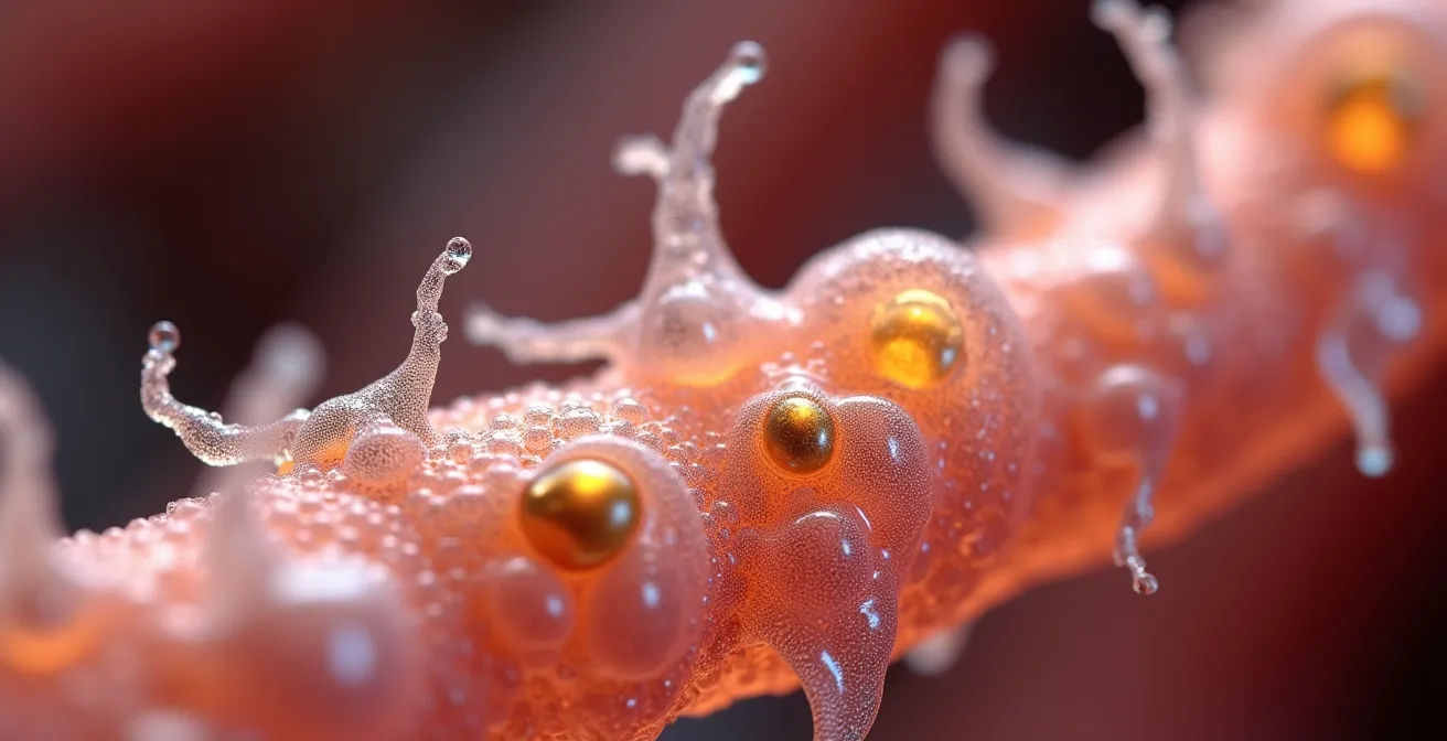 Microscopic view of soluble fiber gel binding cholesterol molecules