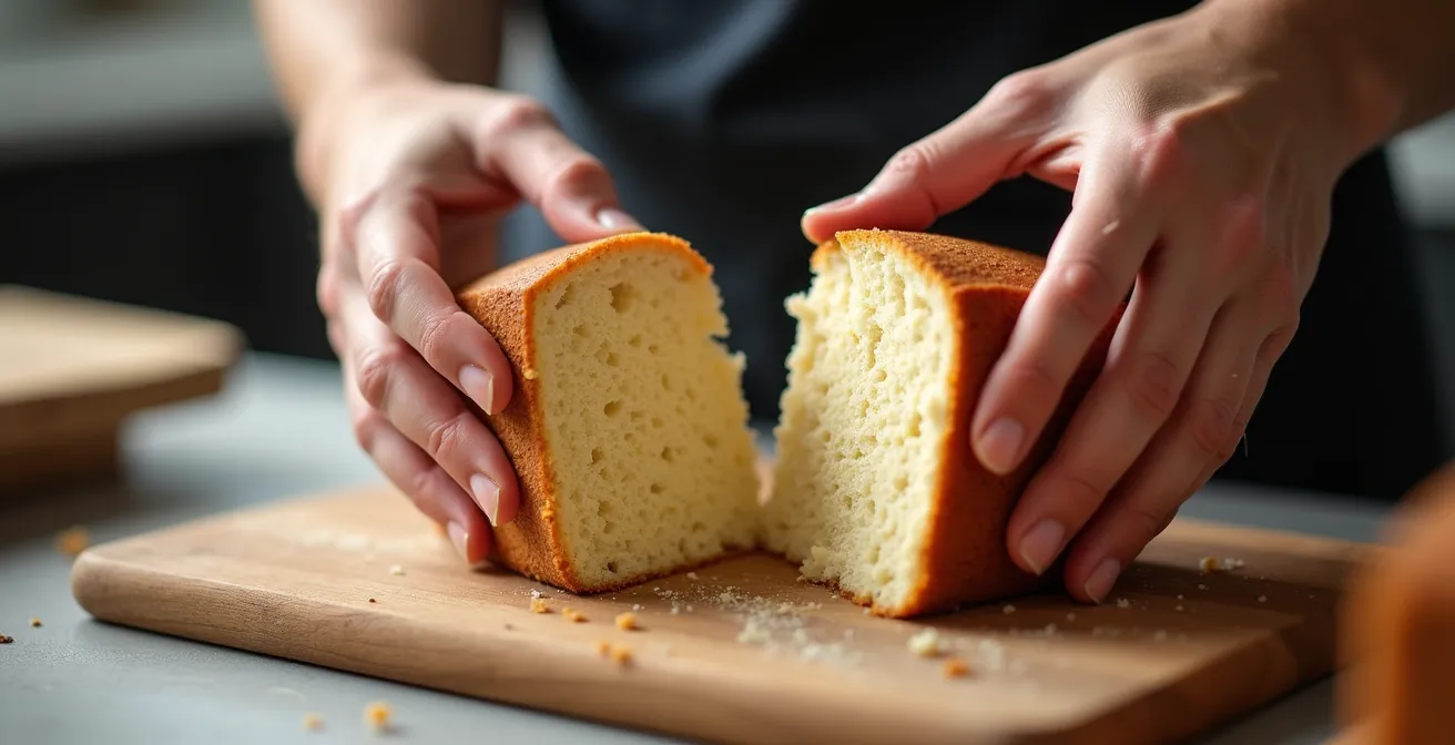 Side-by-side comparison of cake crumb textures made with oil versus vegan butter